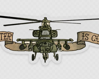 Apache Clear Sticker, Helicópteros, Aviación, The Monster, USMC, Marines, Marine Corps, Aircraft