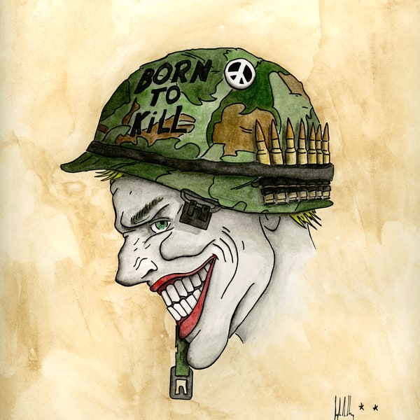 Joker Print, Military, Marines, USMC, Born to Kill, Veteran, Joker, War, Art