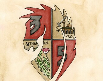 3/5 Dark Horse Middle East Print, Military, Marines, Sailors, Navy, Service Members, Military Art, Dark Horse, Get Some, 3/5