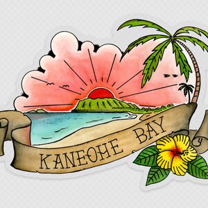 K-Bay Clear Sticker, Hawaii, USMC, Marines, Marine Corps,  Kaneohe Bay