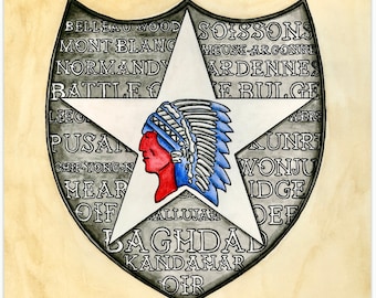 2nd Infantry Division Major Battles Print, Militär, Armee, US-Armee, Armee stark, Schlachten, Infanterie