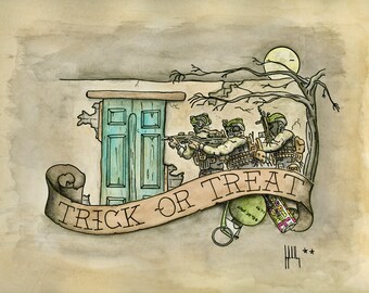 Trick Or Treat Print, OEF, Afghanistan, Middles East, AFG, Veteran, Military, War