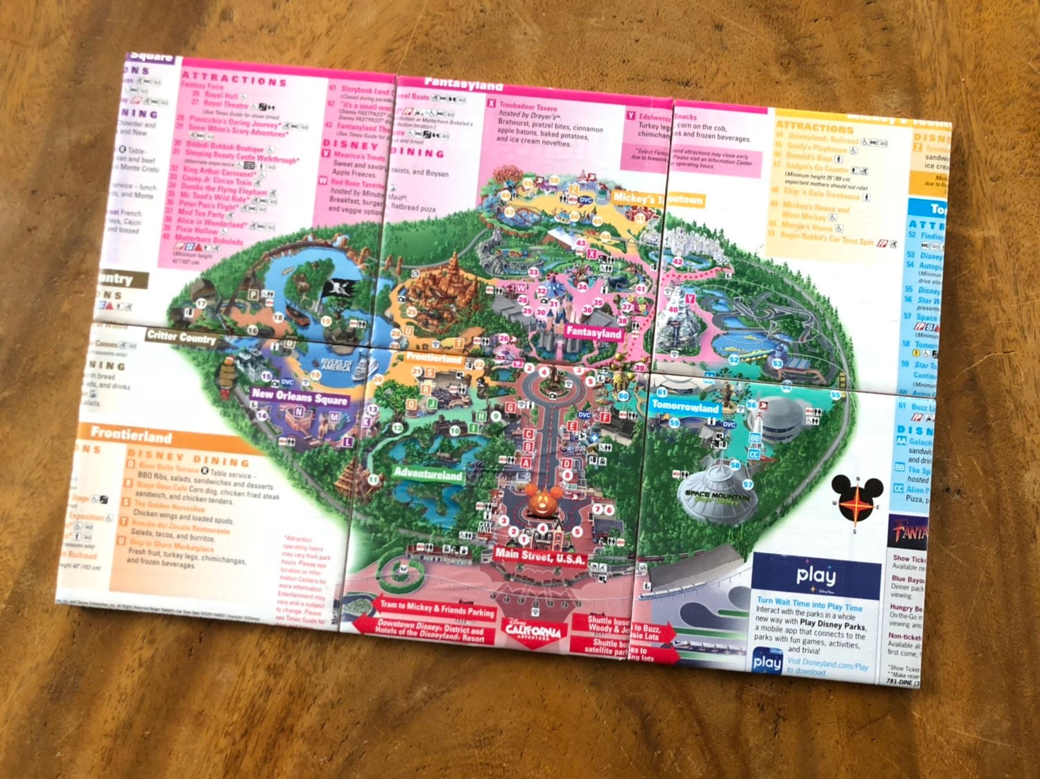 Disneyland Map Travertine Stone Coaster Set Pick Your Park Etsy