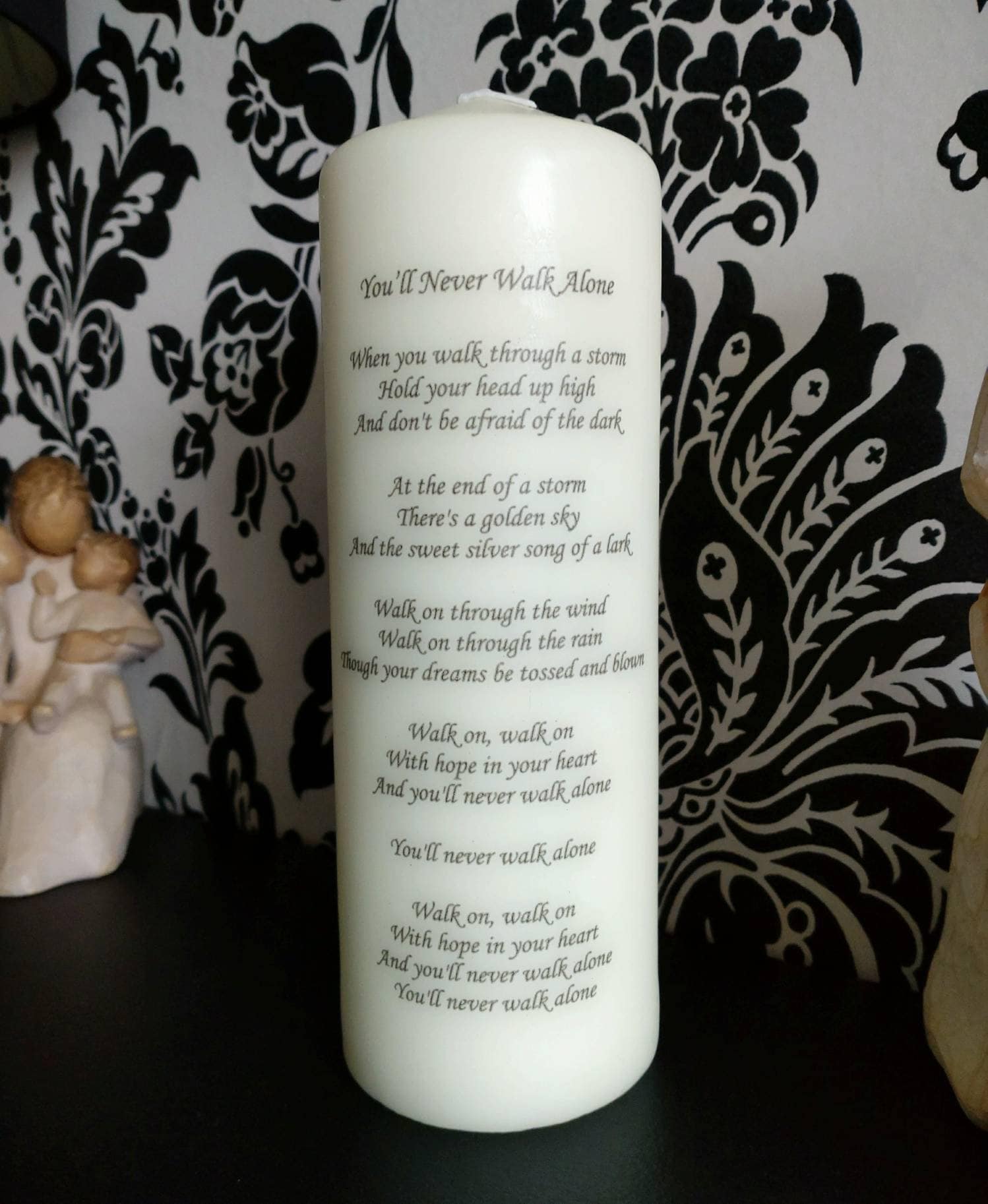 You Ll Never Walk Alone Pillar Candle Lyrics Poem Etsy