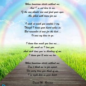Wanneer morgen begint zonder mij Pet Loss Memorial Rouw Foto Hond etc - PDF DOWNLOAD - Print thuis