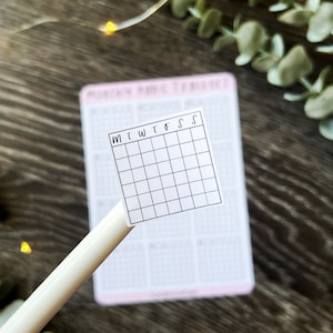 Stickers suivi des habitudes du mois : lot de 12 autocollants pour Bullet Journals et agendas (lundi OU dimanche | Productivité | Fournitures BuJo