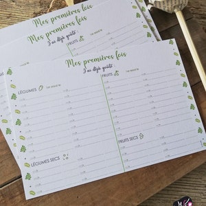 Fiche de mes premiers aliments