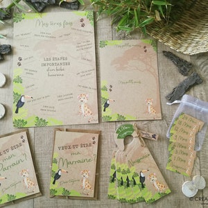 Ensemble papeterie naissance ou enfant collection jungle