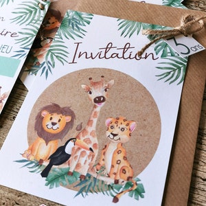 Carton d'invitation anniversaire thème jungle image 2