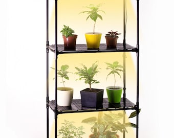 Plant Stand with Grow Light Lima 60. Durable Waterproof Metal Plant Shelf Indoor/ Outdoor, for Living Room, Balcony, Patio, Garden.