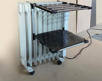 Rack clothes with adjustable arms portable for balcony or radiator from aluminium with 2 rack one for towel and one for shoes up to 20 kg