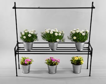 Lucia Plus Indoor Window Plant Stand with Universal Growlamp Holder, Stainless Steel
