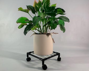 Bibi mobile flower stand on wheels, metal, for heavy vases.