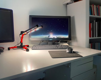 Duet - Original modern lamp in avant-garde style. Multifunctional Double LED Table Lamp with touch control and brightness adjustment.
