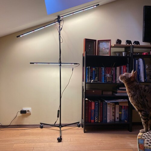 Indoor floor lamp, Adjustable,Tripod with wheels, with a touch sensor to control the intensity and to save information of the light strength