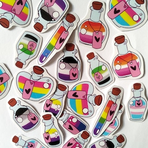 LGBTQ DRANKSTICKERS | aseksueel, aromantisch, panseksueel, lesbisch, transgender, biseksueel, niet-binair, homoseksueel