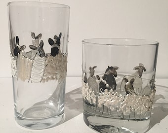 Handpainted sheep glasses