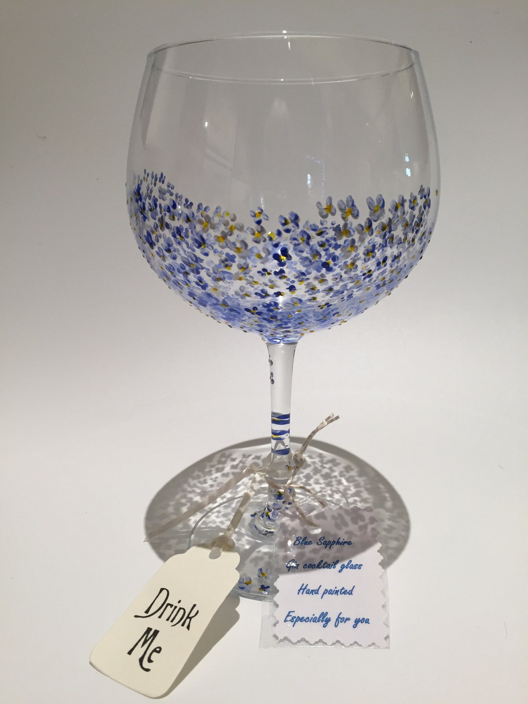Handpainted Glass Gin Cocktail Glass Etsy