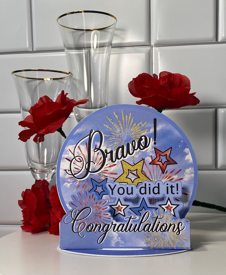 Congratulations Rims Congratulations, YOU DID IT! Pop up Card, Graduation, Good Job, Bravo ...