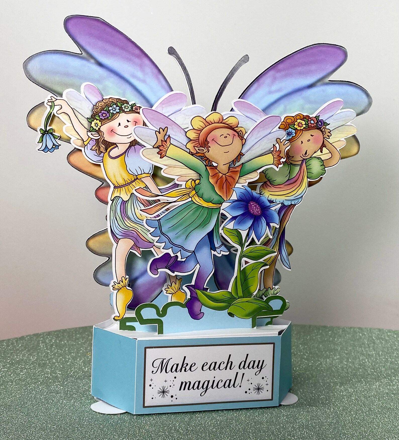 Fairy 3D Pop up Greeting Card, "make It a Magical Day!", Garden Fairies ...