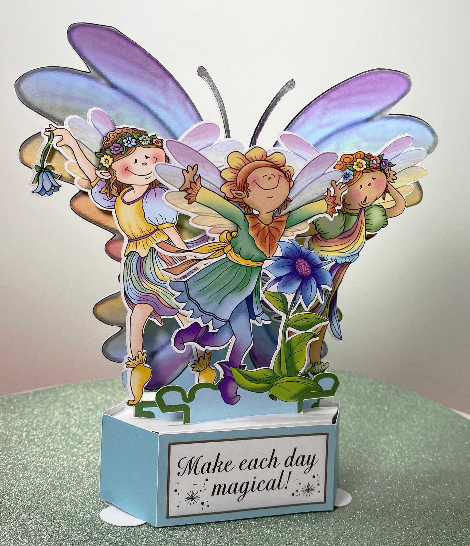 Fairy 3D Pop up Greeting Card, "make It a Magical Day!", Garden Fairies ...