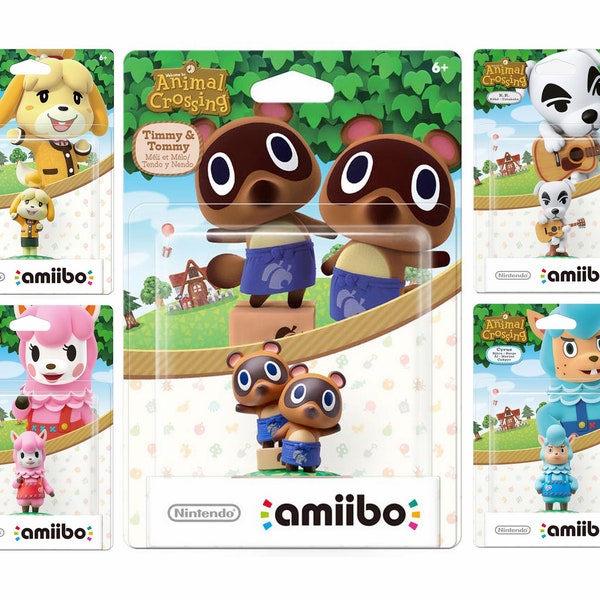 Isabelle, Timmy & Tommy, Reese, Cyrus, and K.K. Amiibo Cards - Animal Crossing NFC Tag