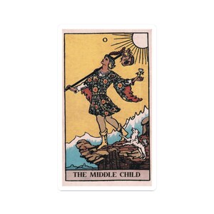 Pegatina de El niño del medio, decoración para ordenador portátil, regalo para amantes del tarot, pegatinas artísticas únicas, estética boho