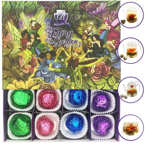 Fairy Garden Blooming Tea Flowers - Variety Pack Includes 4 Different Flavors - 12 Flowering Tea Balls In Total