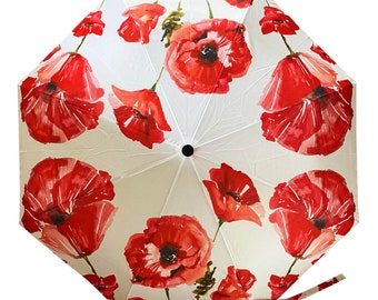 Umbrella with original painting "Red poppies" Available for shipping.