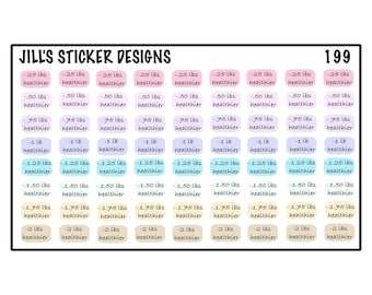 JSD-199 libras pegatinas más saludables - pegatinas de pérdida de peso - Libras perdidas - Pegatinas del planificador - Pegatinas de calendario