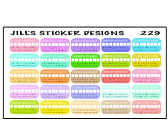 JSD#229 || Water tracker stickers - Hydrate stickers- Exercise stickers - Erin Condren stickers