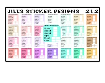 JSD 212 // Body Measurements stickers - Pegatinas de medición de pecho - Brazo, abdominales, medida de caderas