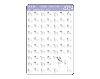 JSD#264 // Pegatinas para planificadores de dálmatas, pegatinas para planificadores EC, pegatinas para planificadores felices, pegatinas para mascotas familiares, pegatinas para perros, pegatinas para la pérdida de un perro
