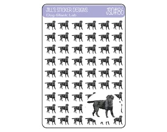 JSD#186 || Black Lab Hand drawn Planner and Calendar Sticker(hand drawn)