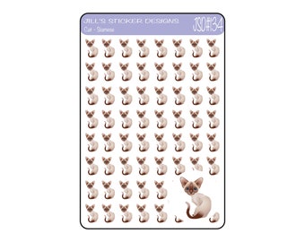 JSD#134 || Siamese cat planner stickers - Cat stickers - Family pet stickers - ECLP cat stickers