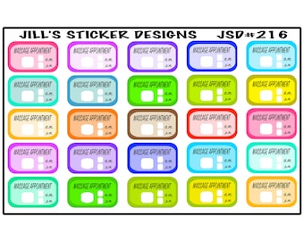 JSD#216 || Massage appointment stickers - Planner stickers - Calendar Stickers - Relaxation
