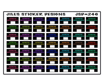JSD#246 || Tutoring appointment stickers - Planner stickers - School Stickers