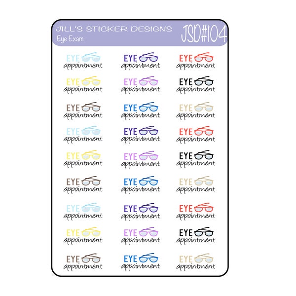 Eyeglasses Stickers Etsy