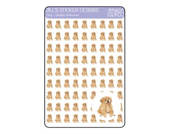 JSD#185 || Golden Retriever planner stickers - Pet Stickers - ECLP stickers