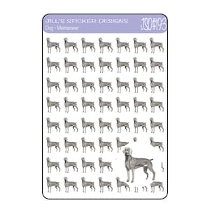 JSD#193 || Weimaraner hand drawn stickers - Dog planner stickers - Pet stickers