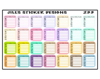 JSD-233 ? Daily Meal Plan Stickers - Meal Plain Stickers - Pegatinas de pérdida de peso - Pegatinas de vida saludable - Pegatinas del planificador