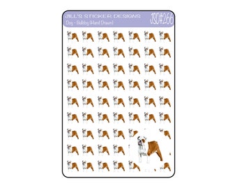 JSD#266 || Bulldog Planner Stickers, Dog Stickers, EC stickers, Happy Planner Stickers, Family Pet Stickers, Animal Stickers