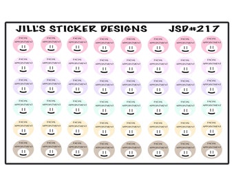 JSD#217 || Facial appointment stickers - Spa stickers - Salon Sticker - Smiley face stickers