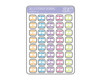 JSD#271 || Covid 19 planner sticker, Corona Virus Stickers, Be Wise stickers, Sanitize Stickers, Planner Stickers, Pandemic Stickers