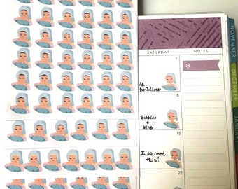 JSD#105 || Bath time stickers, Towel wrap stickers, ECLP stickers, Happy Planner stickers