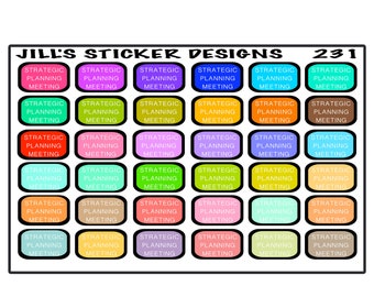 JSD#231 || Work Planner stickers - Strategic planning meeting stickers - Eclp stickers - Happy planner stickers