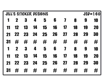 JSD#160 || Number Days of month stickers for all planners