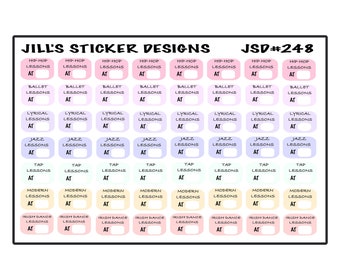 JSD#248 || Dance lessons stickers - Ballet sickers - Jazz Sticker - Irish Dance planner Stickers