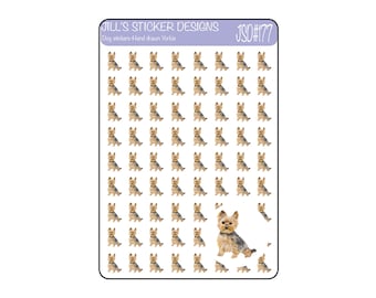 JSD#177 || Hand drawn Yorkie stickers for all planners and calendars