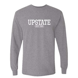 Upstate New York Long Sleeve Shirt - Upstate New York Tee Shirt - Long Sleeve Tee Shirt - College Varsity Inspired Design Long Sleeve T